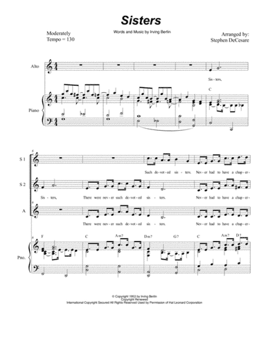 Sisters (arr. Exultet Music)