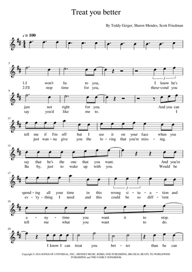 Treat You Better (arr. Manuela Cabral)