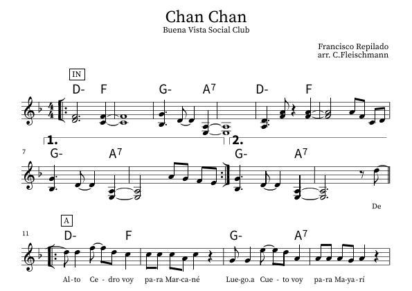 Chan Chan (chan Chan Son) (arr. Christoph Fleischmann)