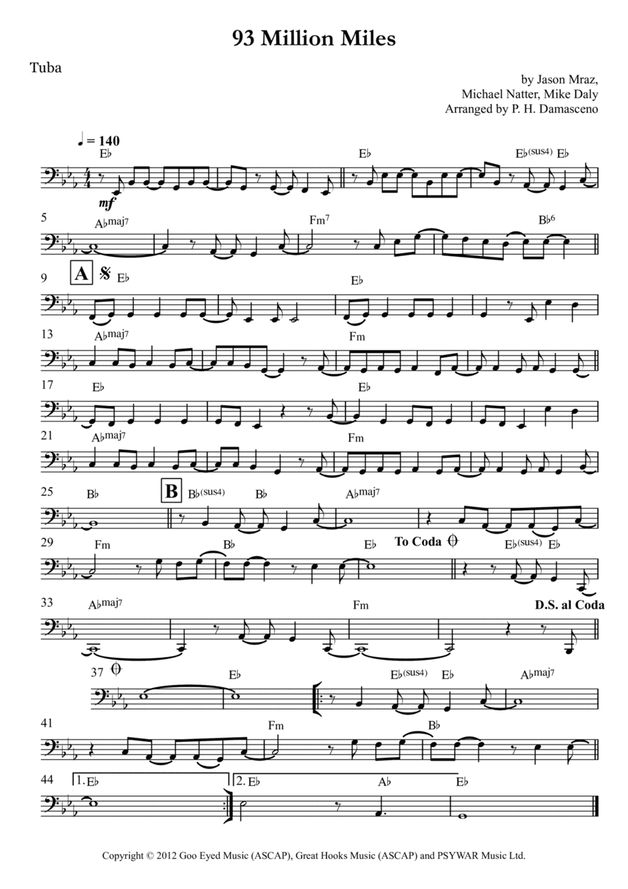 93 Million Miles (arr. P.H. Damasceno)