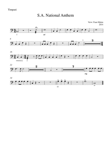 South African National Anthem (arr. Faan Malan)