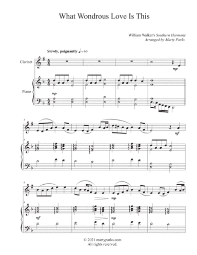 What Wondrous Love is This (Clarinet-Piano) (arr. Marty Parks)