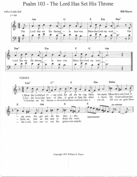 The Lord Has Set His Throne - Psalm 103 (song)