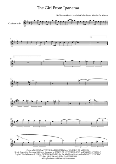 The Girl From Ipanema (garôta De Ipanema) (arr. Karen Gueiros)