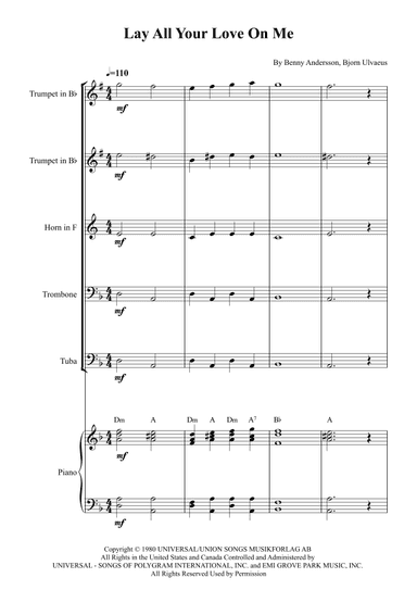 Lay All Your Love On Me (arr. Karen Gueiros)