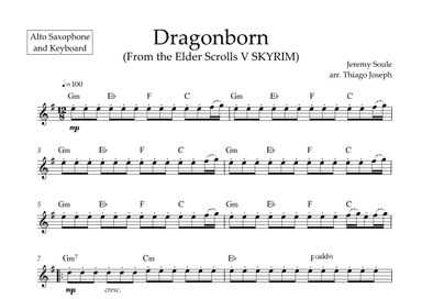 Dragonborn (skyrim Theme) (arr. Thiago Joseph)