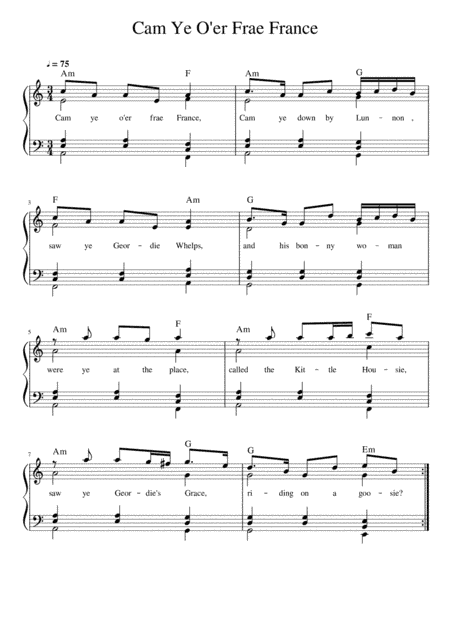 Cam Ye O'er Frae France (arr. Tim Julian Worner)