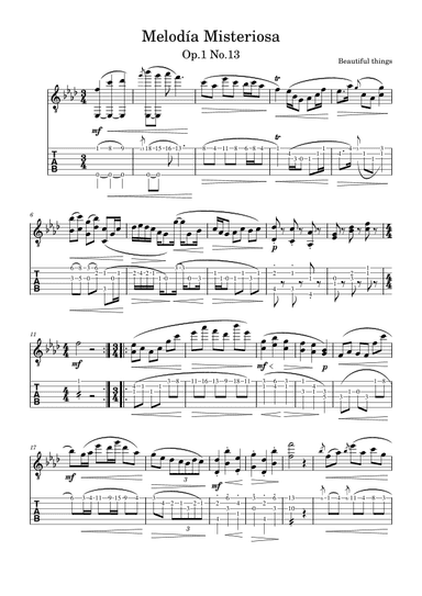 Melodía Misteriosa-Beautiful things Op.1 No.13