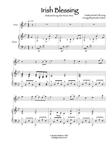 Irish Blessing for Flute & Piano in Bb (arr. Brooks Holmes)