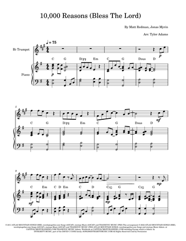 10,000 Reasons (bless The Lord) (arr. Tyler Adams)