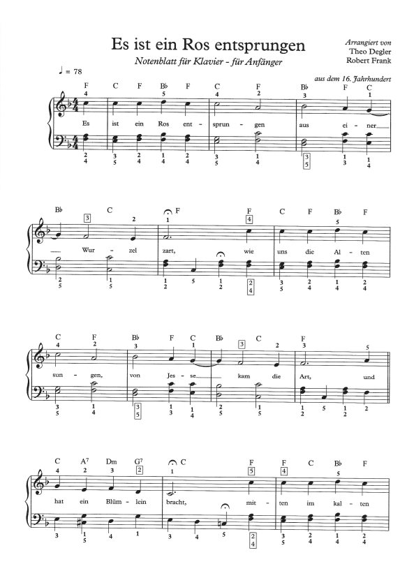 Es ist ein Ros entsprungen (arr. Theo Degler)