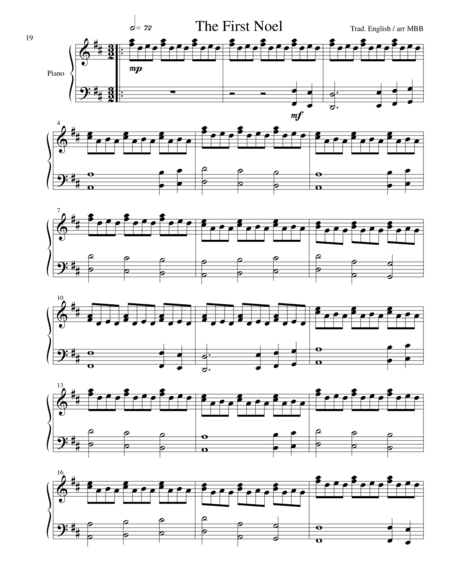 "The First Noel", a Minimalist Carol for Piano Solo from 24 Traditional Carols in Minimalist Style (arr. Michael Bomier)