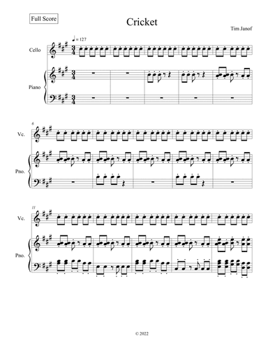 Cricket for Cello and Piano