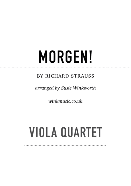 Morgen (arr. Susie Winkworth winkmusic.co.uk)