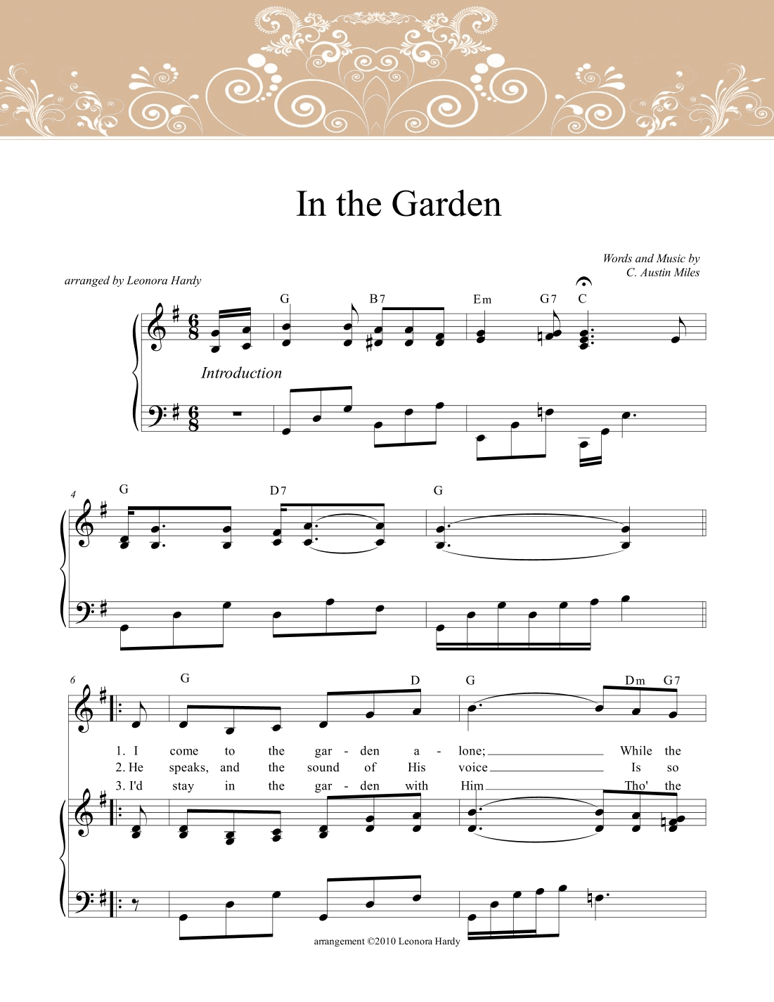 In the Garden in G (with solo line) (arr. Leonora Hardy)