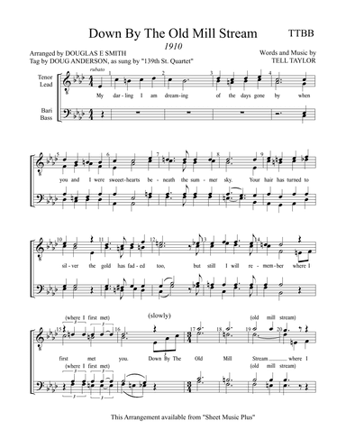 Down By The Old Mill Stream (arr. Douglas E Smith)