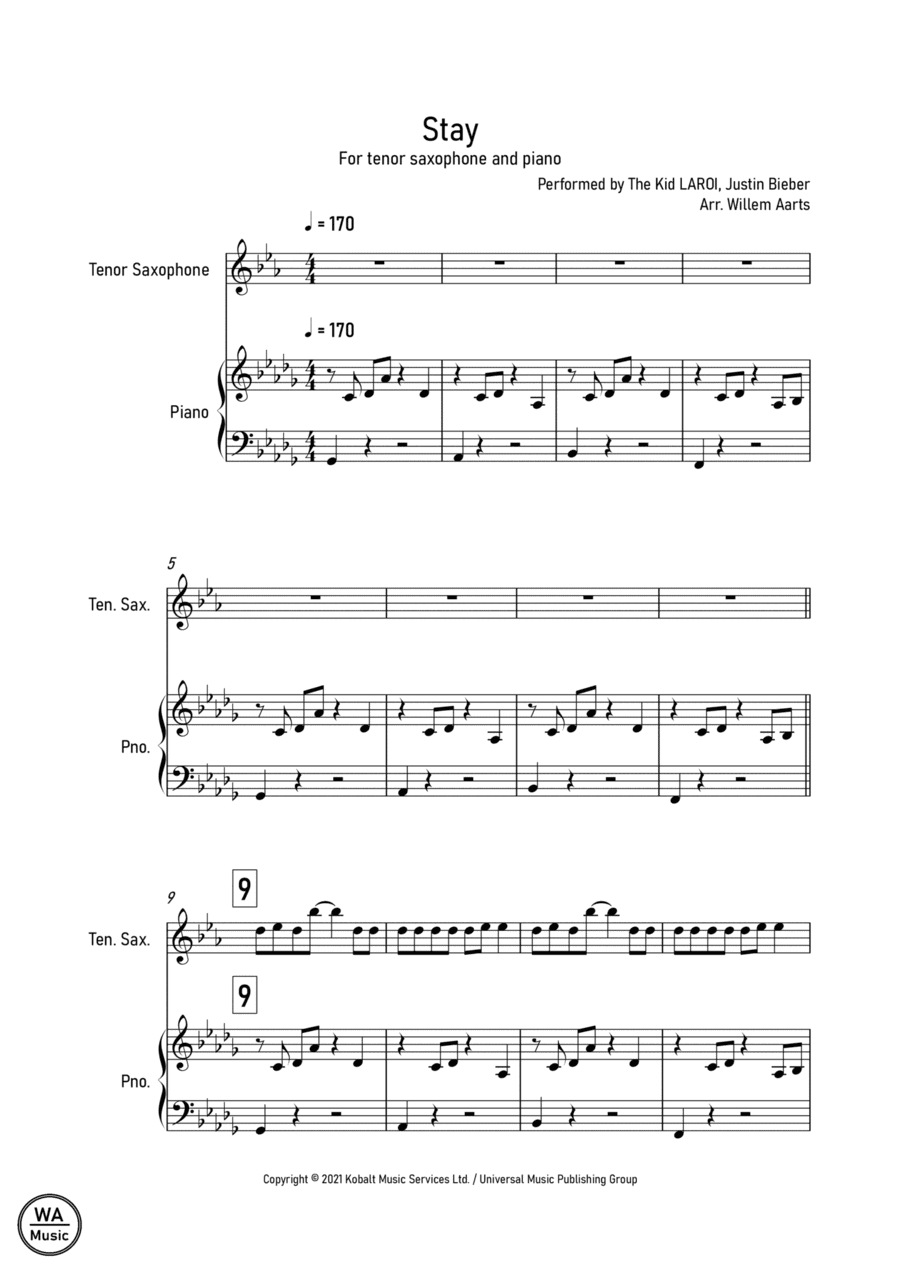 Stay (arr. Willem Aarts)