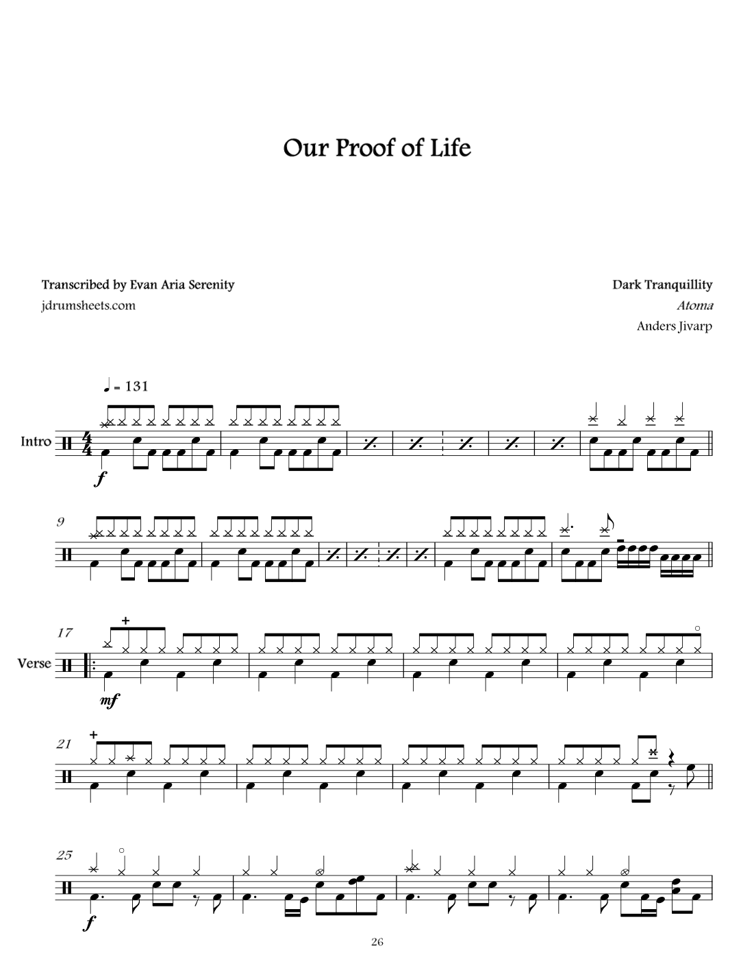 Our Proof Of Life (arr. Evan Aria Serenity)