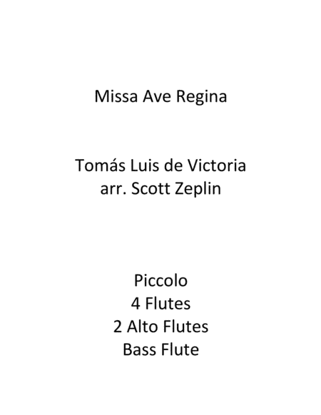 Missa Ave Regina (arr. Scott Zeplin)