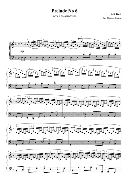 Prelude and Fugue in D minor BWV 851 (arr. Thomas Jancso)
