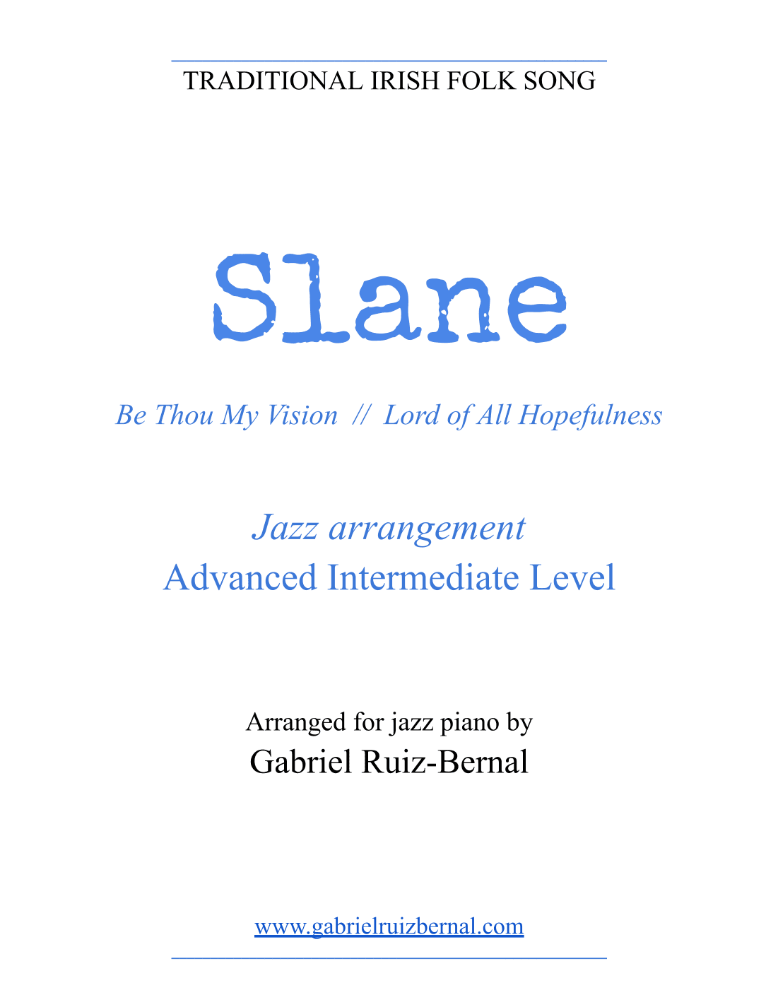 SLANE (jazz piano arrangement) (arr. Gabriel Ruiz-Bernal)