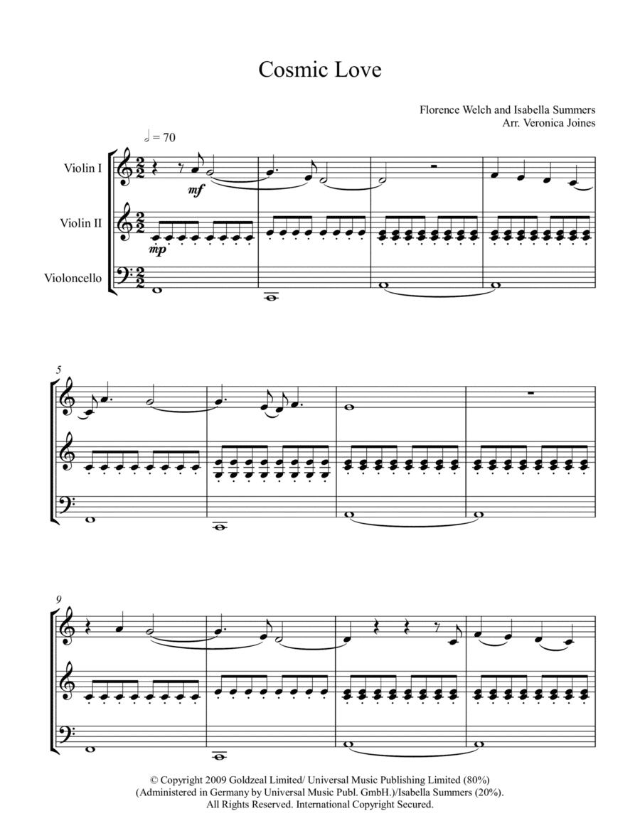 Cosmic Love (arr. Veronica Joines)