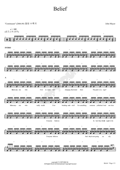 Belief (arr. COPYDRUM)