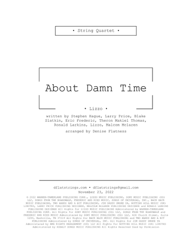 About Damn Time (arr. Denise Flatness)