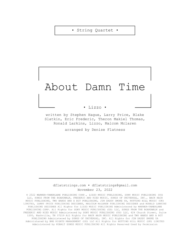About Damn Time (arr. Denise Flatness)
