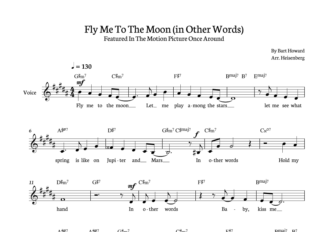Fly Me To The Moon (in Other Words) (arr. Heisenberg)