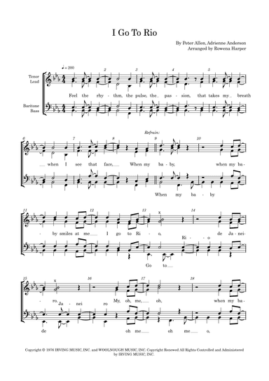 I Go To Rio (arr. Rowena Harper)