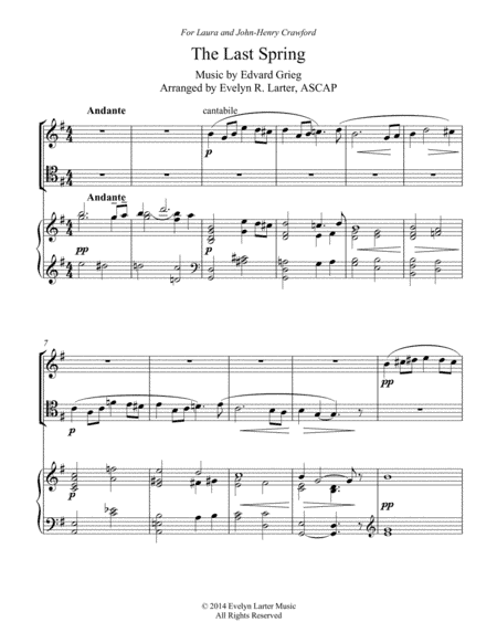 The Last Spring (arr. Evelyn R. Larter, ASCAP)
