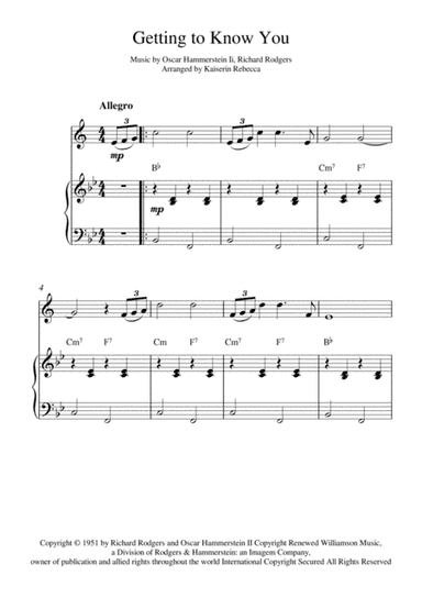 Getting To Know You (arr. Kaiserin Rebecca)