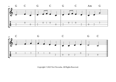 Ode To Joy - For Ukulele (C Major - with TAB and Chords) (arr. Yuri Noronha)