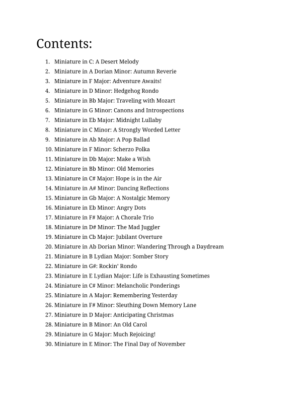 30 November Miniatures