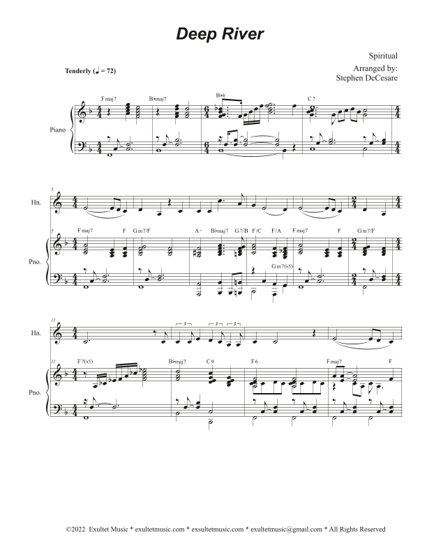 Deep River (French Horn solo and Piano) (arr. Stephen DeCesare)