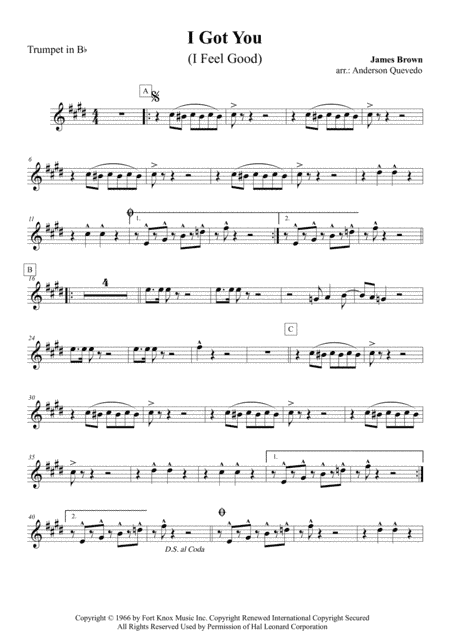 I Got You (I Feel Good) (arr. Anderson Quevedo)