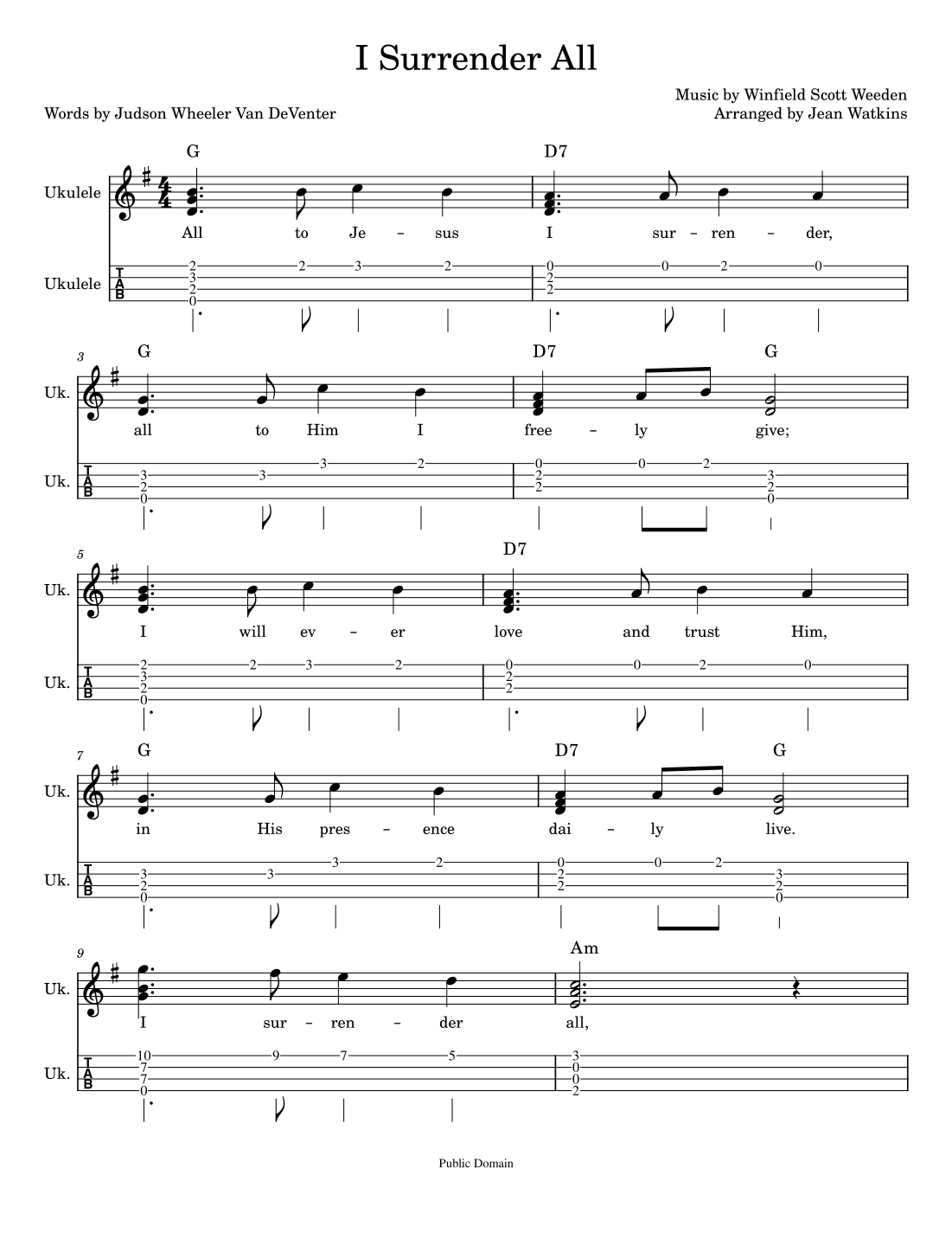 I Surrender All (arr. Jean Watkins)