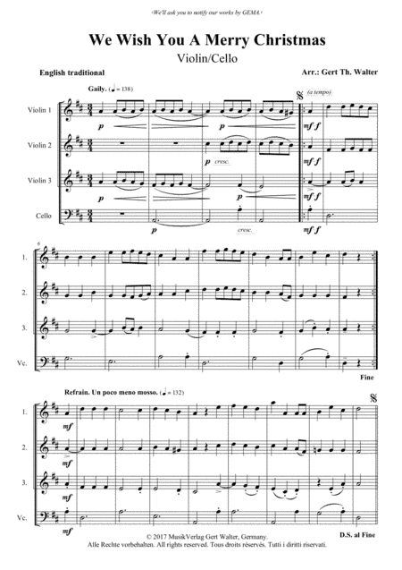 We Wish You A Merry Christmas (arr. Gert Th. Walter)
