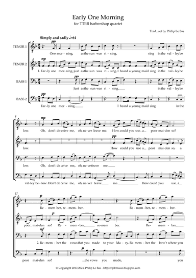 Early One Morning (arr. Philip Le Bas)