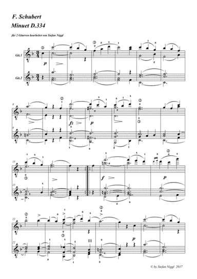 Minuet D.334 for Guitar Duet (arr. Stefan Niggl)