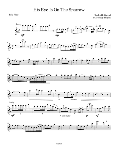 His Eye Is On The Sparrow (arr. Melody Shipley)