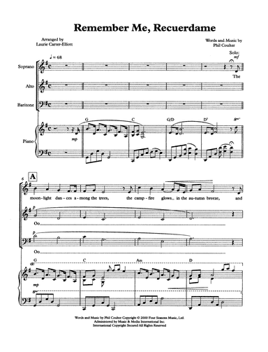 Remember Me, Recuerdame (arr. Laurie Carter-Elliott)