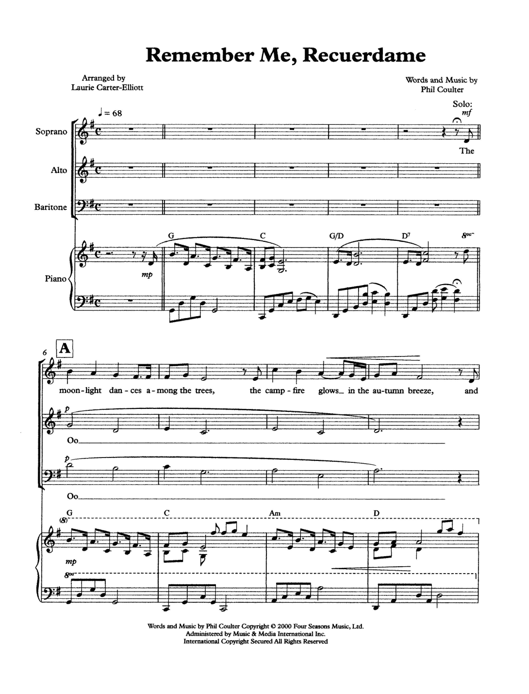 Remember Me, Recuerdame (arr. Laurie Carter-Elliott)