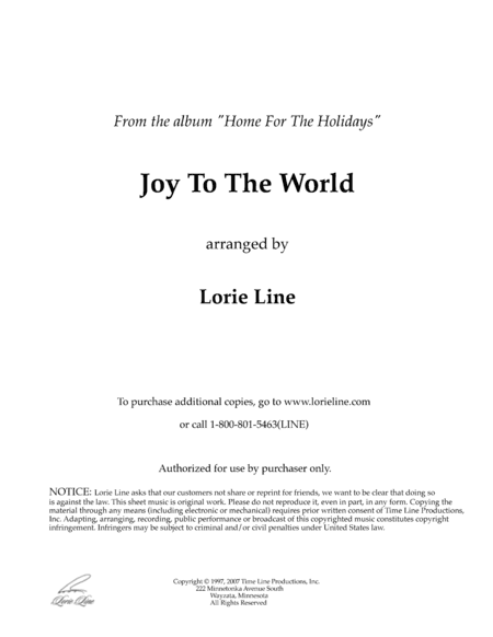 Joy To The World (from Home For The Holidays) (arr. Lorie Line)