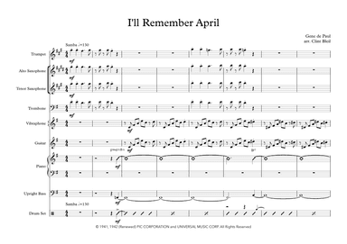 I'll Remember April (arr. Clint Bleil)
