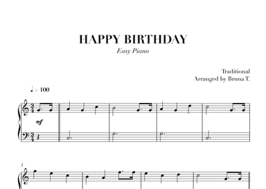 Happy Birthday (Piano) (arr. Bruna T.)