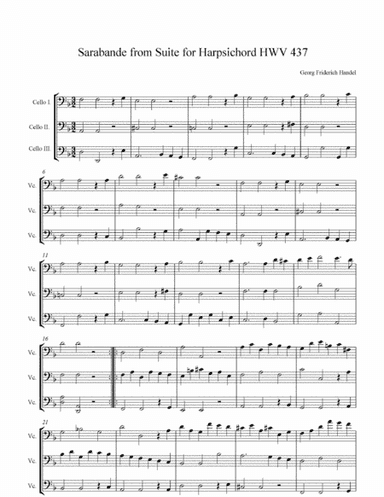 Handel Sarabande from Suite for Harpsichord HWV 437 (arr. Matyas Olah)