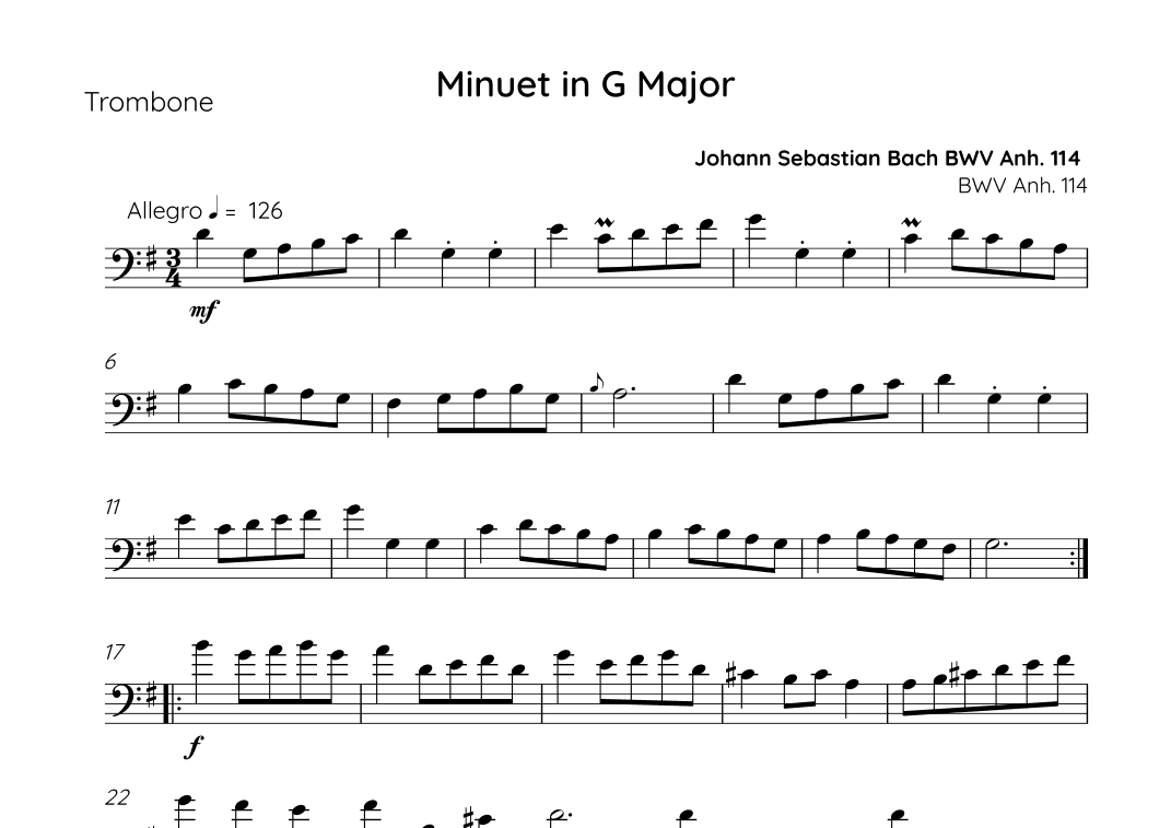 Minuet in G Major (arr. Sales)