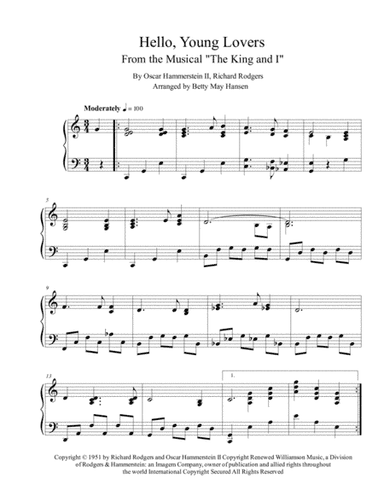 Hello, Young Lovers (arr. Betty May Hansen)